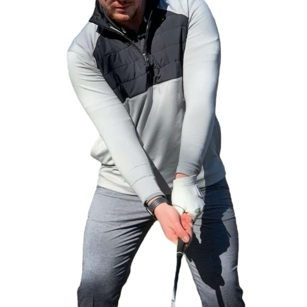 BOBBY JONES Men’s Golf Pullover 1/4 Zip Jacket Sz M Black Grey